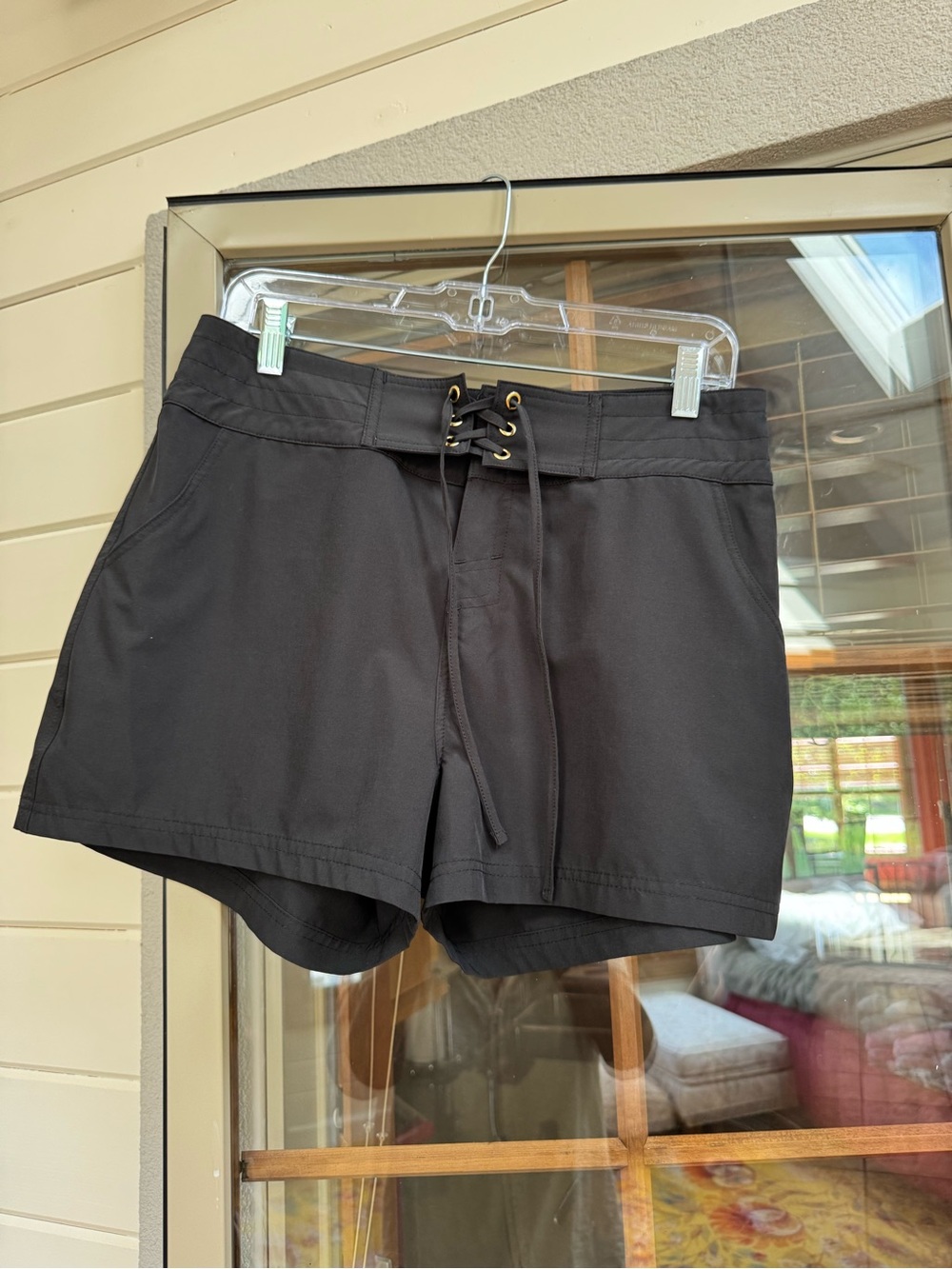 La Blanca Black Lace-Up Athletic Shorts